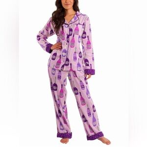 🎁NWT Munki Munki 2 pc Champagne Flannel Adjustable Pajama Set Size Small